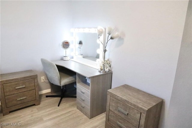 home office featuring light hardwood / wood-style flooring