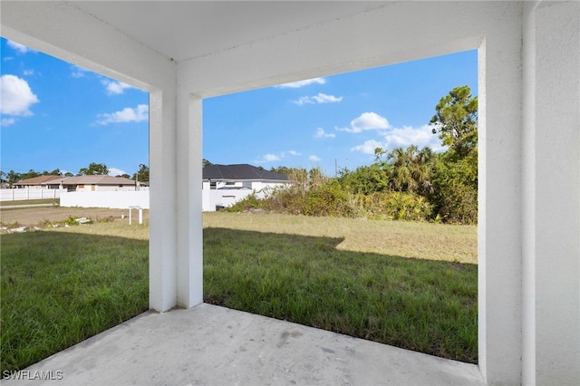 view of yard with a patio area