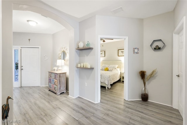 entryway featuring light hardwood / wood-style flooring