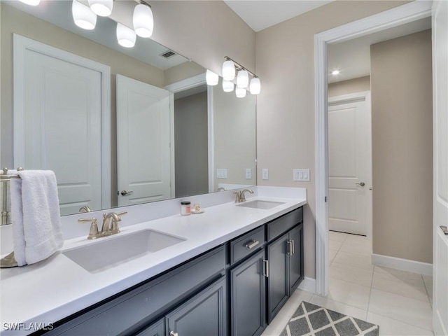 bathroom featuring vanity and tile patterned floors