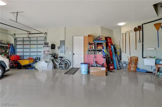 garage featuring electric panel