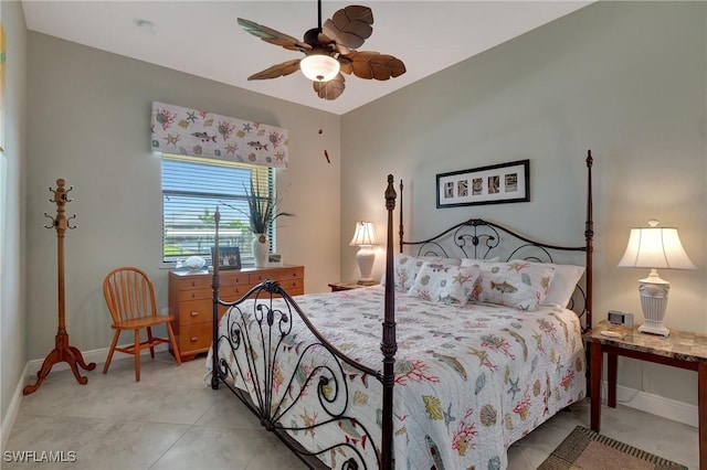 bedroom with ceiling fan