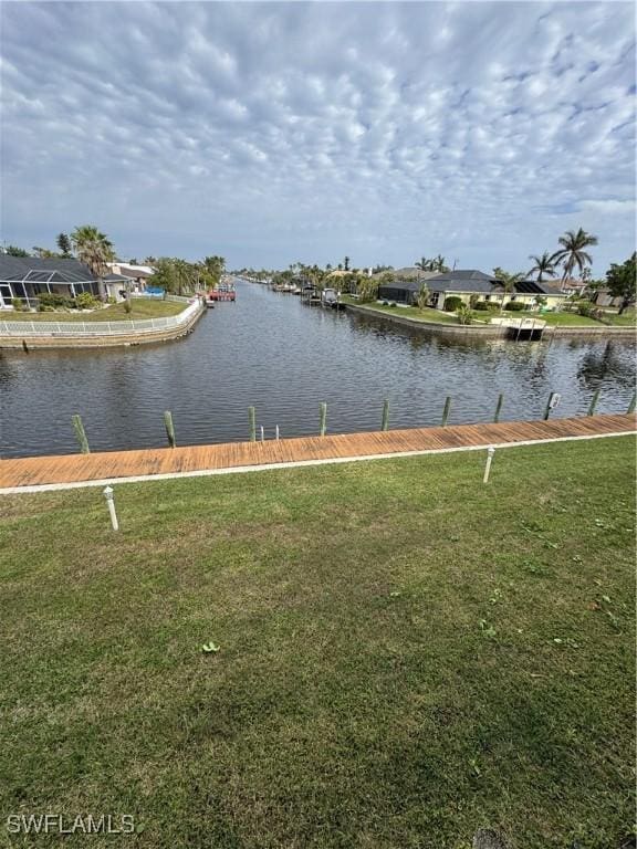 property view of water featuring a dock