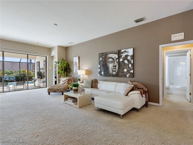 view of carpeted living room