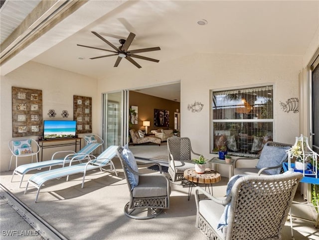 view of patio / terrace with ceiling fan