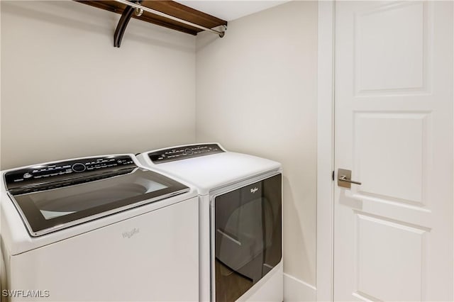 washroom featuring separate washer and dryer