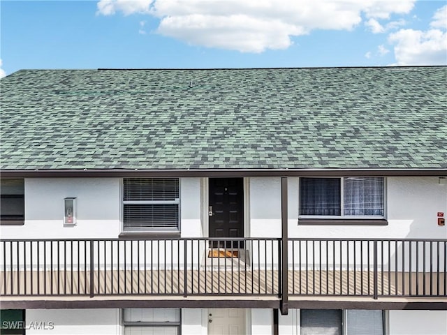 exterior space with a balcony