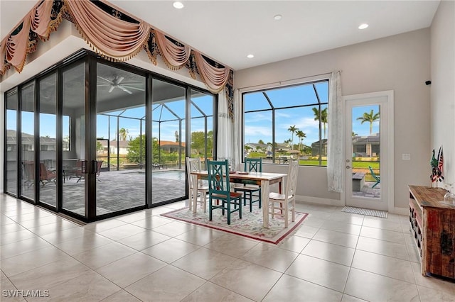 view of tiled dining area