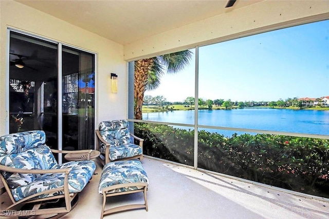 16590 Crownsbury Way Unit 102, Fort Myers, FL 33908 - sunroom featuring a water view