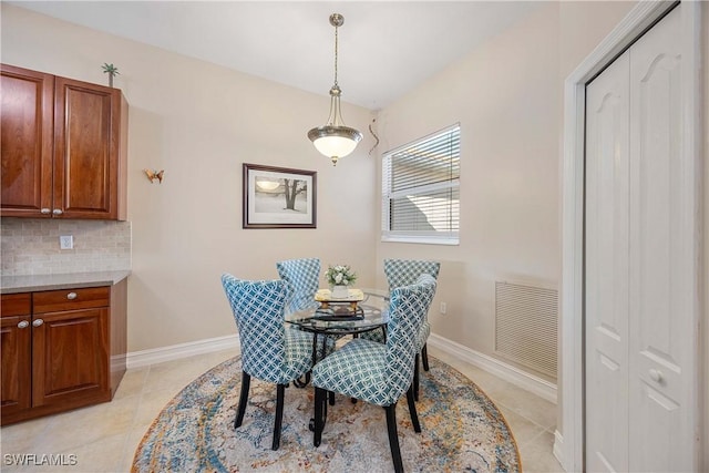 view of tiled dining space