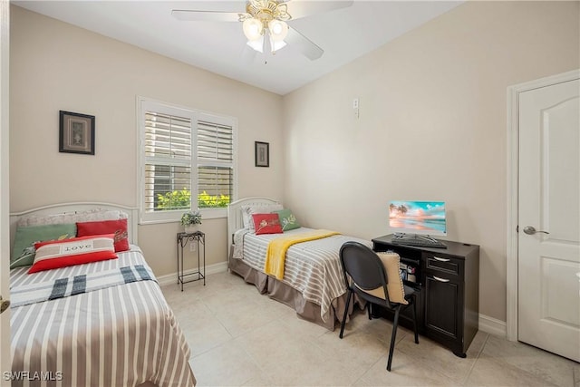 bedroom with ceiling fan