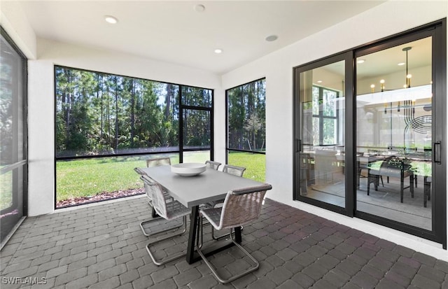 view of sunroom