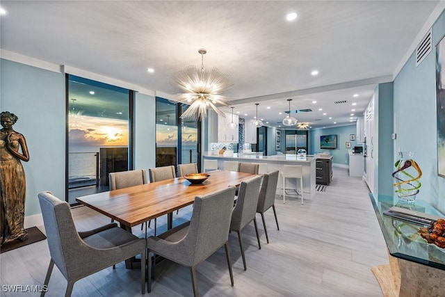 dining room with an inviting chandelier