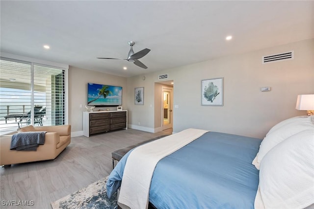 bedroom featuring ceiling fan