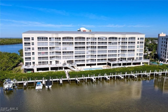 view of property with a water view