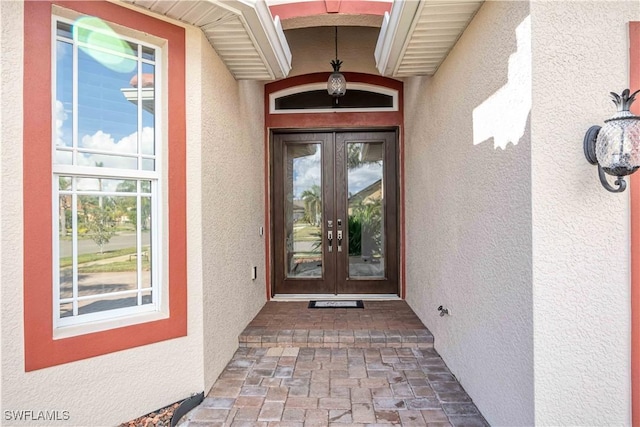 entrance to property with french doors