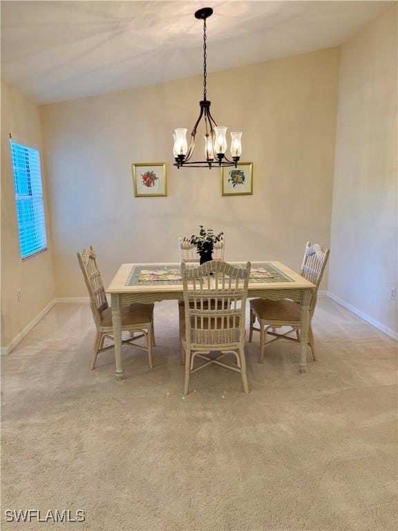 dining room featuring an inviting chandelier