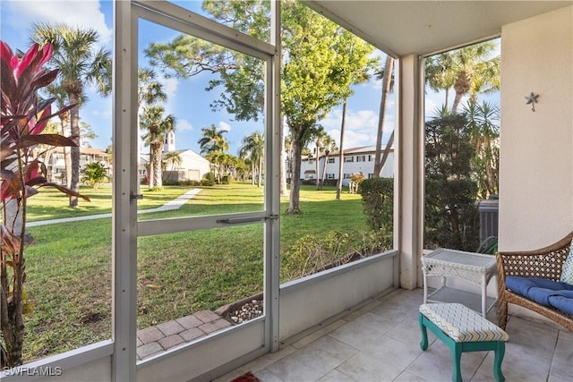 view of sunroom