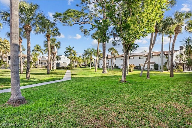 view of home's community featuring a yard