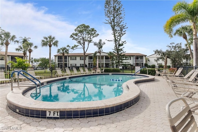 view of pool with a patio