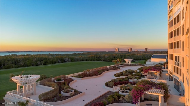 view of home's community featuring a water view