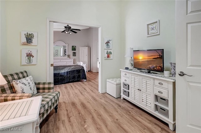 bedroom featuring light hardwood / wood-style floors