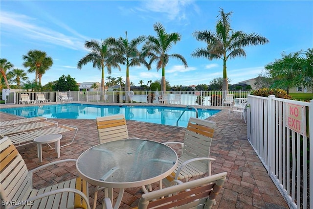 view of pool featuring a patio area