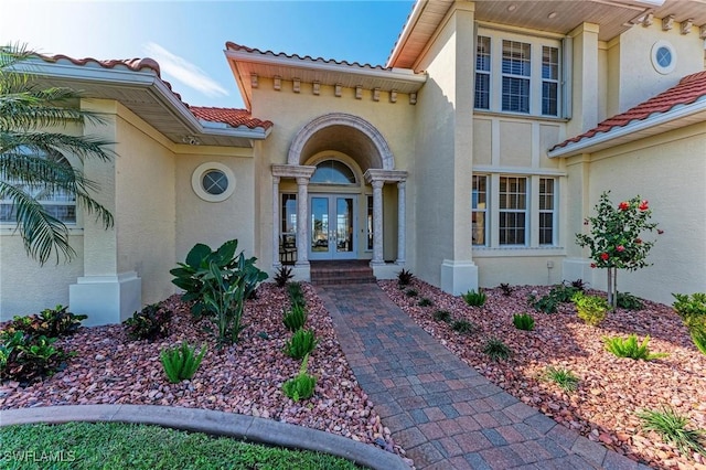 view of exterior entry with french doors