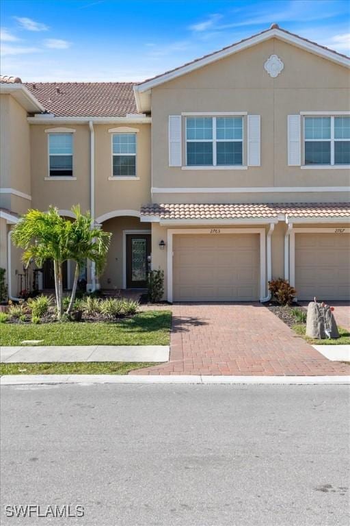 view of property featuring a garage