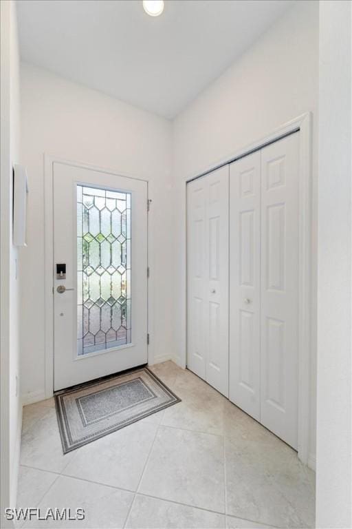 view of tiled foyer