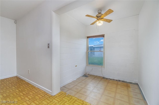 804 Bougainvillea Rd E, Lehigh Acres, FL 33936 - empty room with ceiling fan, light floors, and baseboards