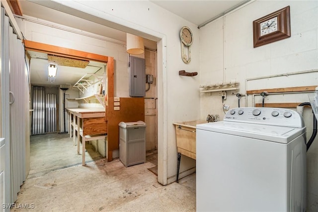 804 Bougainvillea Rd E, Lehigh Acres, FL 33936 - laundry area with washer / clothes dryer and electric panel
