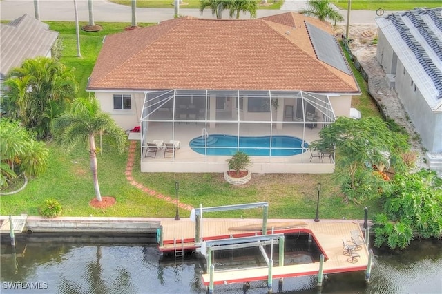 exterior space featuring a water view