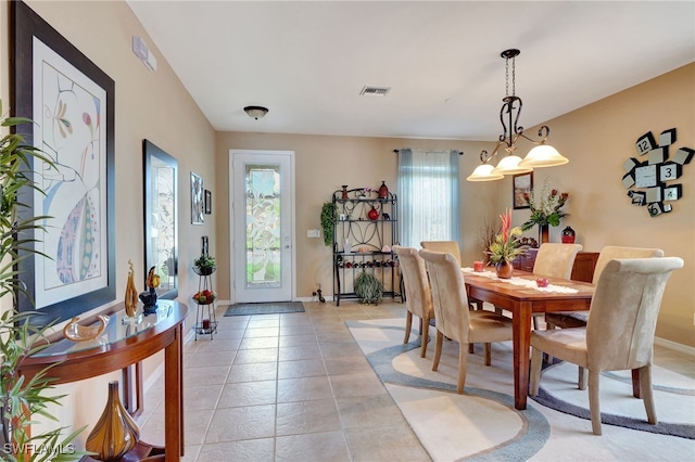 view of tiled dining space