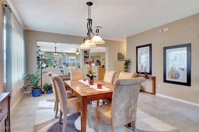 dining area featuring a wealth of natural light