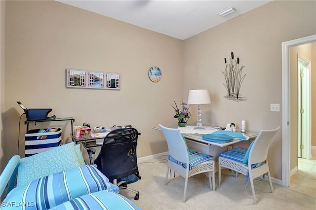 8040 Liriope Loop, Lehigh Acres, FL 33972 - office area with baseboards and light colored carpet