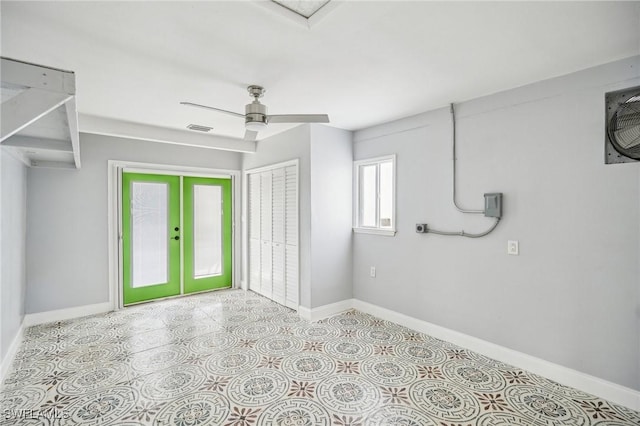 unfurnished room featuring ceiling fan