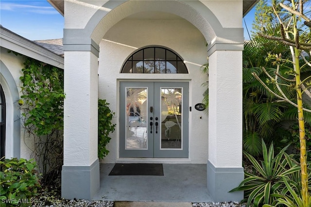 entrance to property with french doors