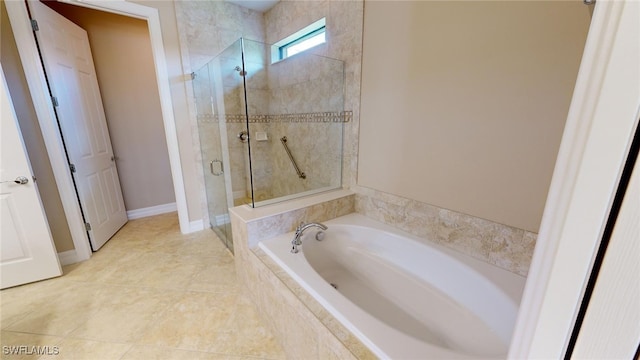 bathroom with plus walk in shower