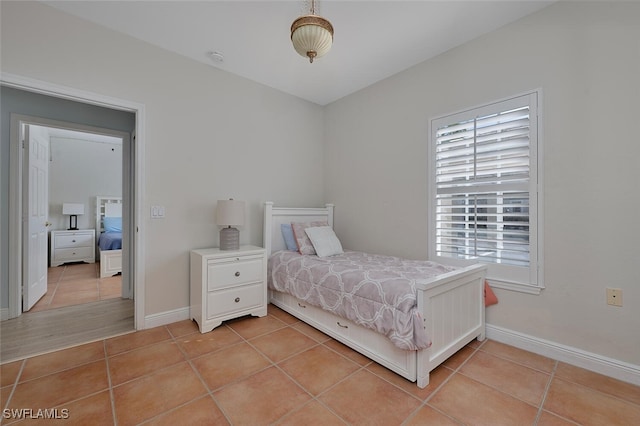 view of tiled bedroom