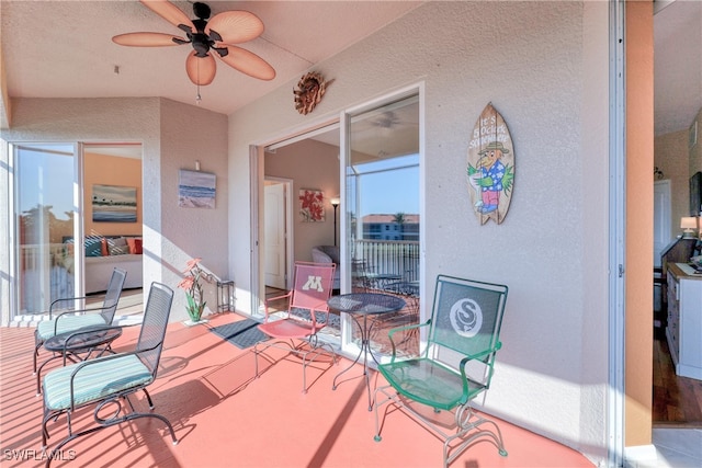 view of patio / terrace featuring ceiling fan