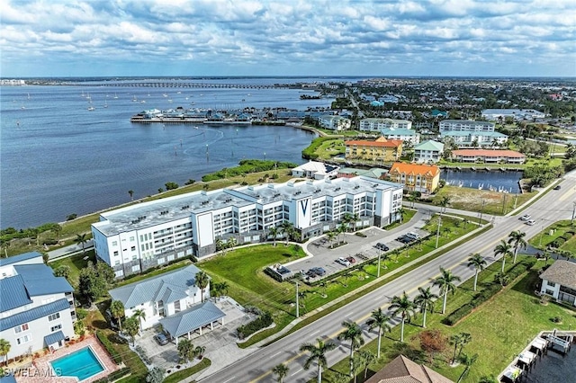 1425 Park Beach Cir Unit 149, Punta Gorda, FL 33950 - bird's eye view of a large body of water, apartment complex / building, and a notable bridge
