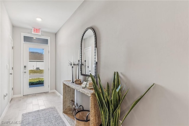 foyer with baseboards