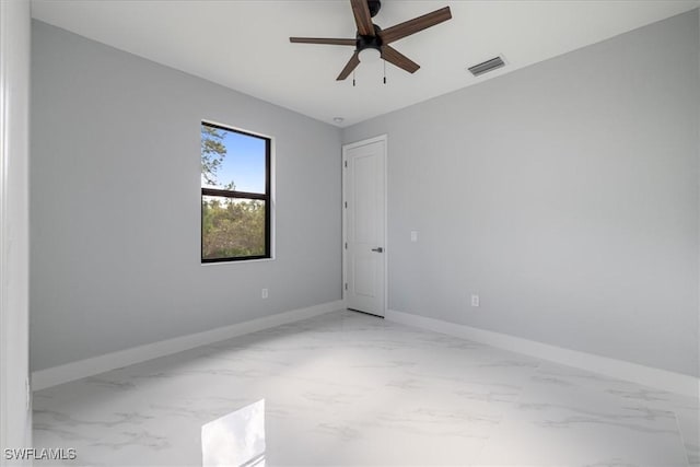 empty room with ceiling fan