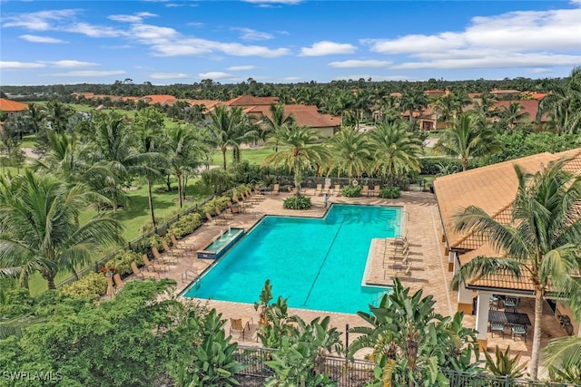 view of pool featuring a patio area