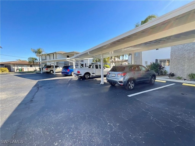 view of car parking featuring a carport