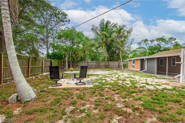 view of yard with a patio area