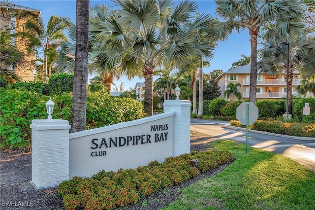 view of community sign