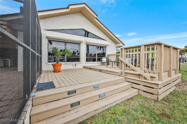 view of wooden deck