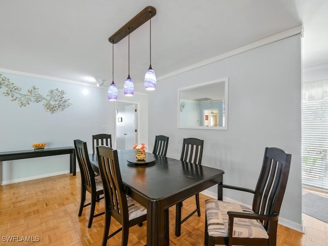 851 Perrine Ct, Marco Island, FL 34145 - dining room featuring crown molding and baseboards